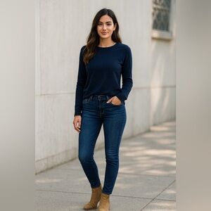Fidelity Mila Low Rise Ankle Slim‎ Jeans Womens Size 24 Dark Wash Stretch Retro